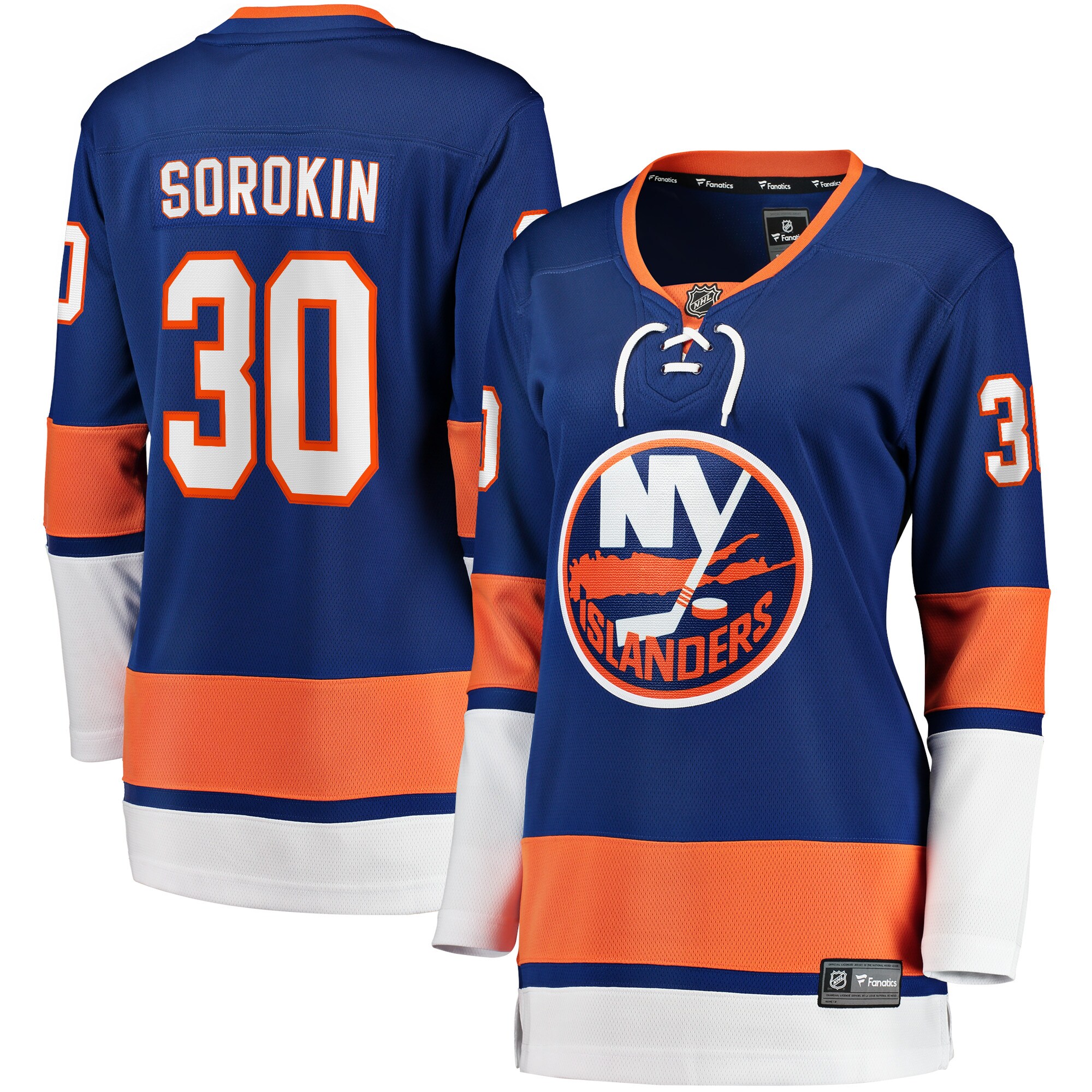 Women's New York Islanders Ilya Sorokin Royal Home Breakaway Player Jersey