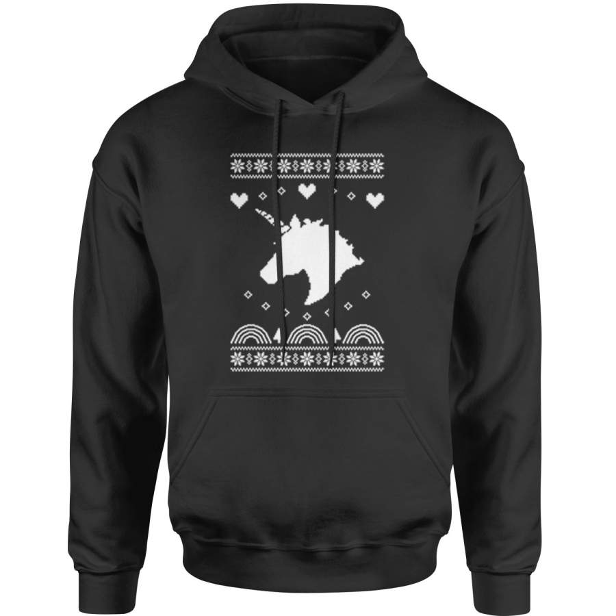 Unicorn Ugly Christmas Adult Hoodie Sweatshirt