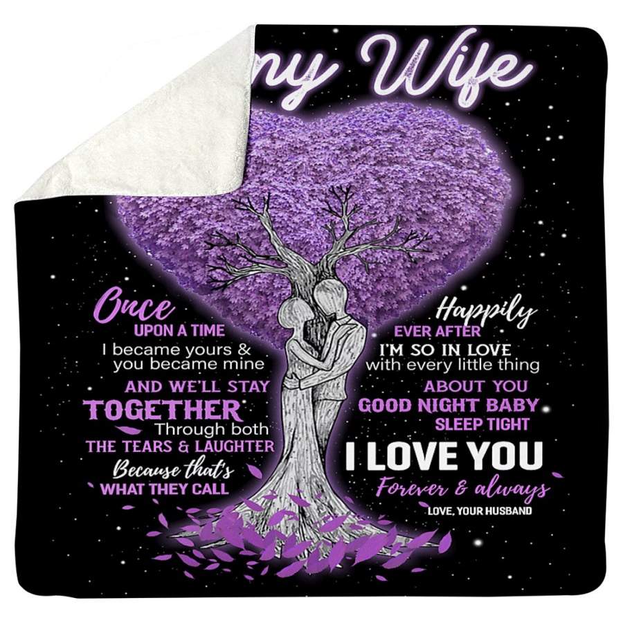 To My Wife I Love You Forever Custom Design Gifts Sherpa Blanket