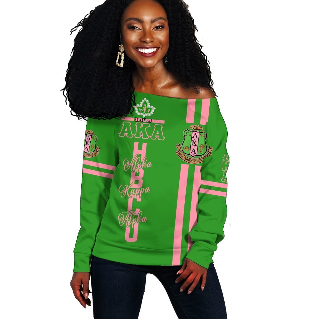 Greek Life Sweatshirt –  Hbcu Alpha Kappa Alpha Ivy League Women Off Shoulder J5