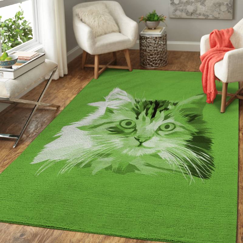 green cat vector art – Animals Area Rug Carpet