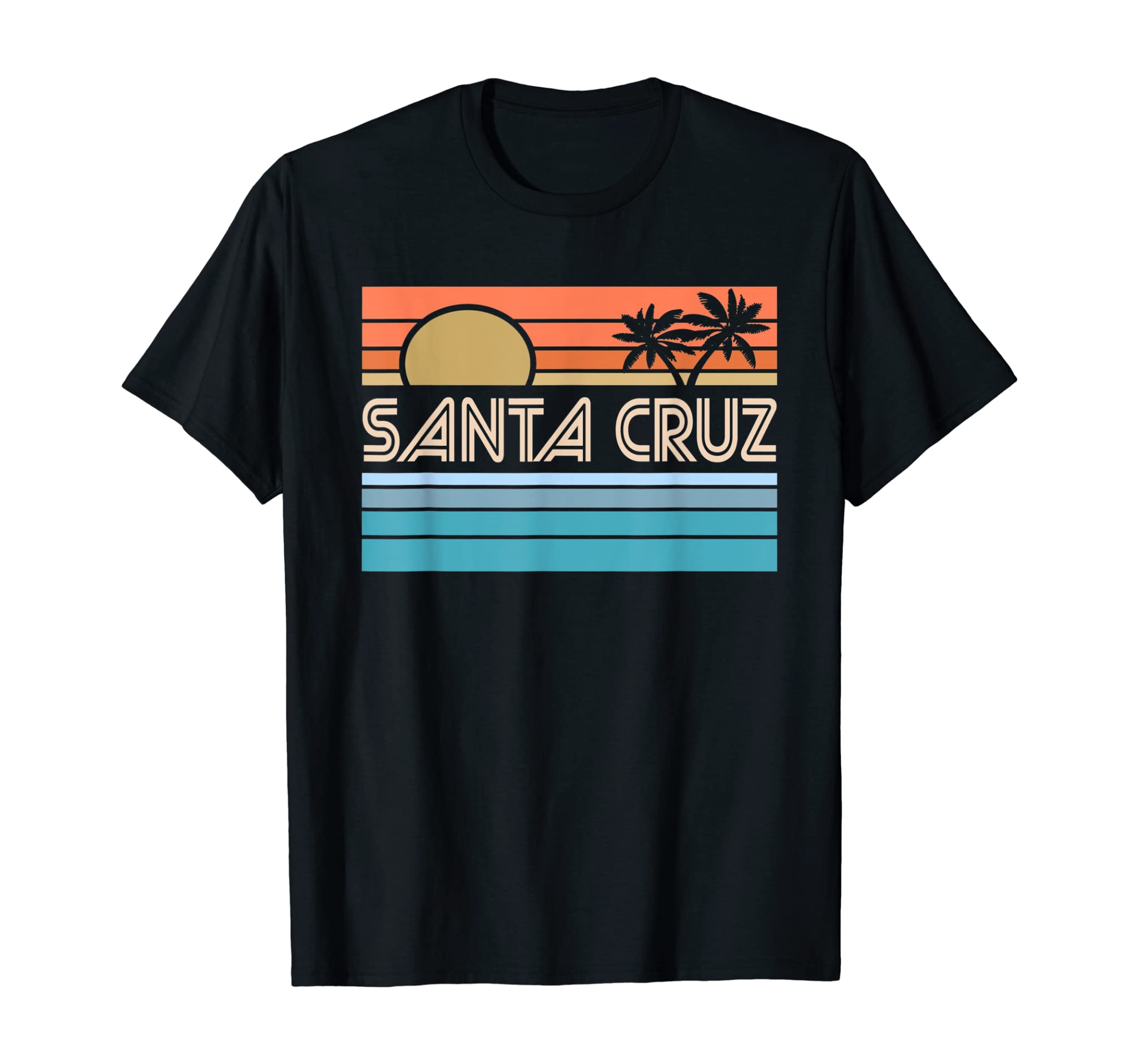 Santa Cruz California Sunset 70s 80s Surfer Summer Sun T-Shirt