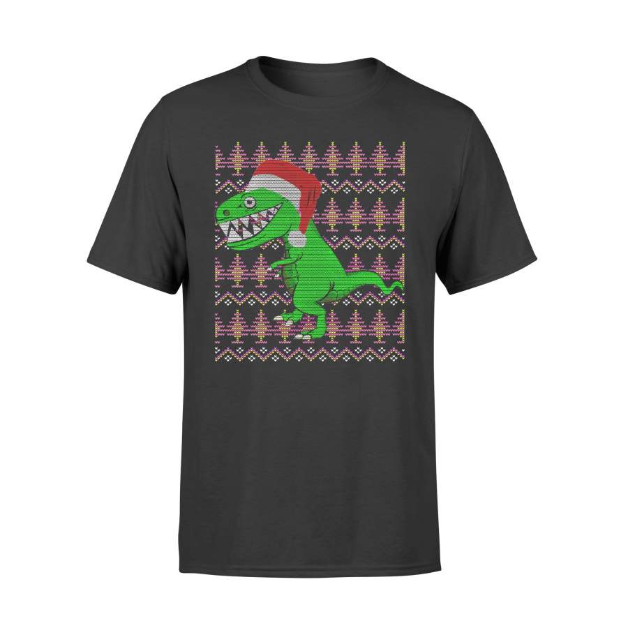 Christmas gift idea Funny T-Rex Dinosaur Ugly Xmas T-Shirt – Standard T-shirt