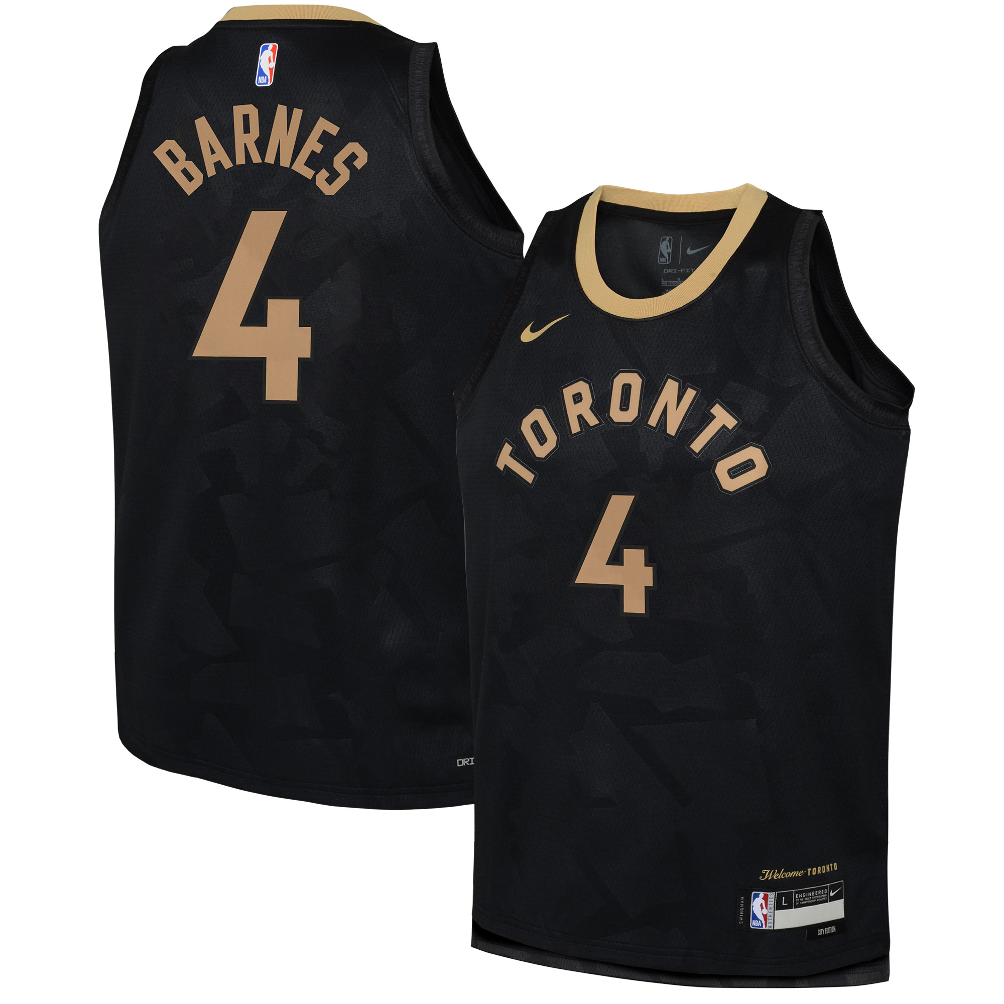 Scottie Barnes Toronto Raptors Youth 2022/23 Swingman Jersey – City Edition – Black