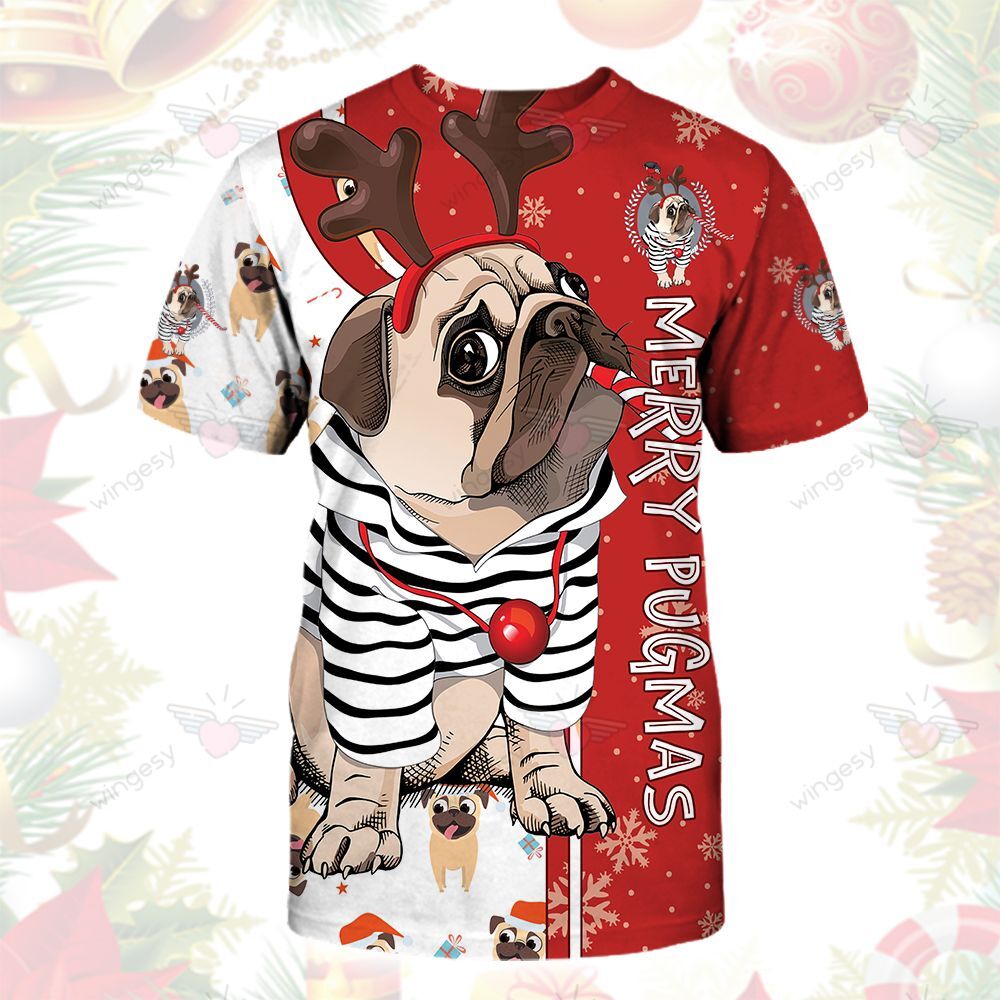 Pug Xmas Pattern Hoodie-QT011034Ha