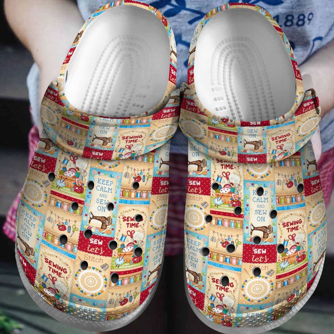 Sewing Personalized Clog, Custom Name, Text, Color, Number Fashion Style For Women, Men, Kid, Print 3D Sewing Time