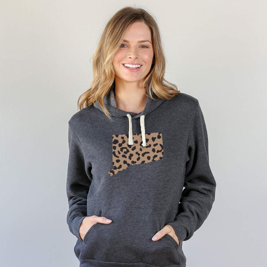 Connecticut Leopard Pattern Hoodie