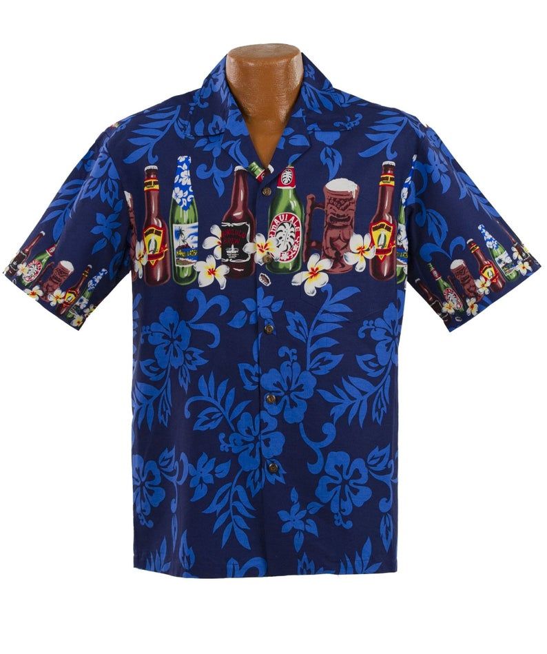 Brewed Beer Navy Blue Amazing Design Hawaii Shirt Ha80901