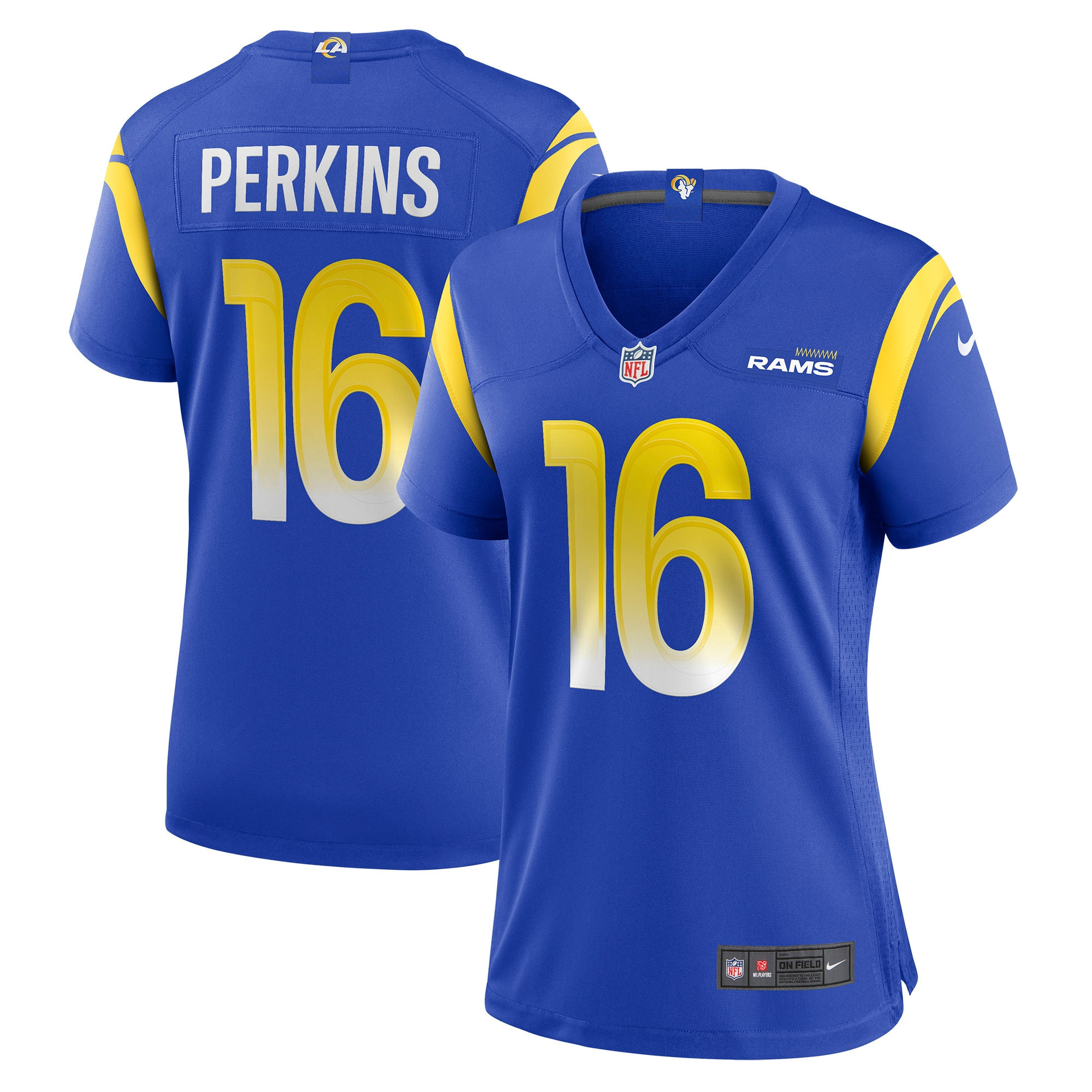 Bryce Perkins Los Angeles Rams Womens Game Player Jersey – Royal NFL