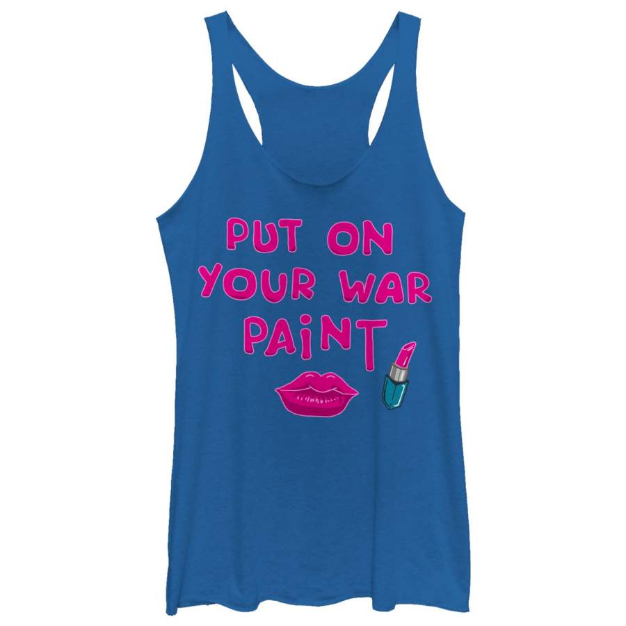 CHIN UP Women’s War Paint Lipstick Racerback Tank Top