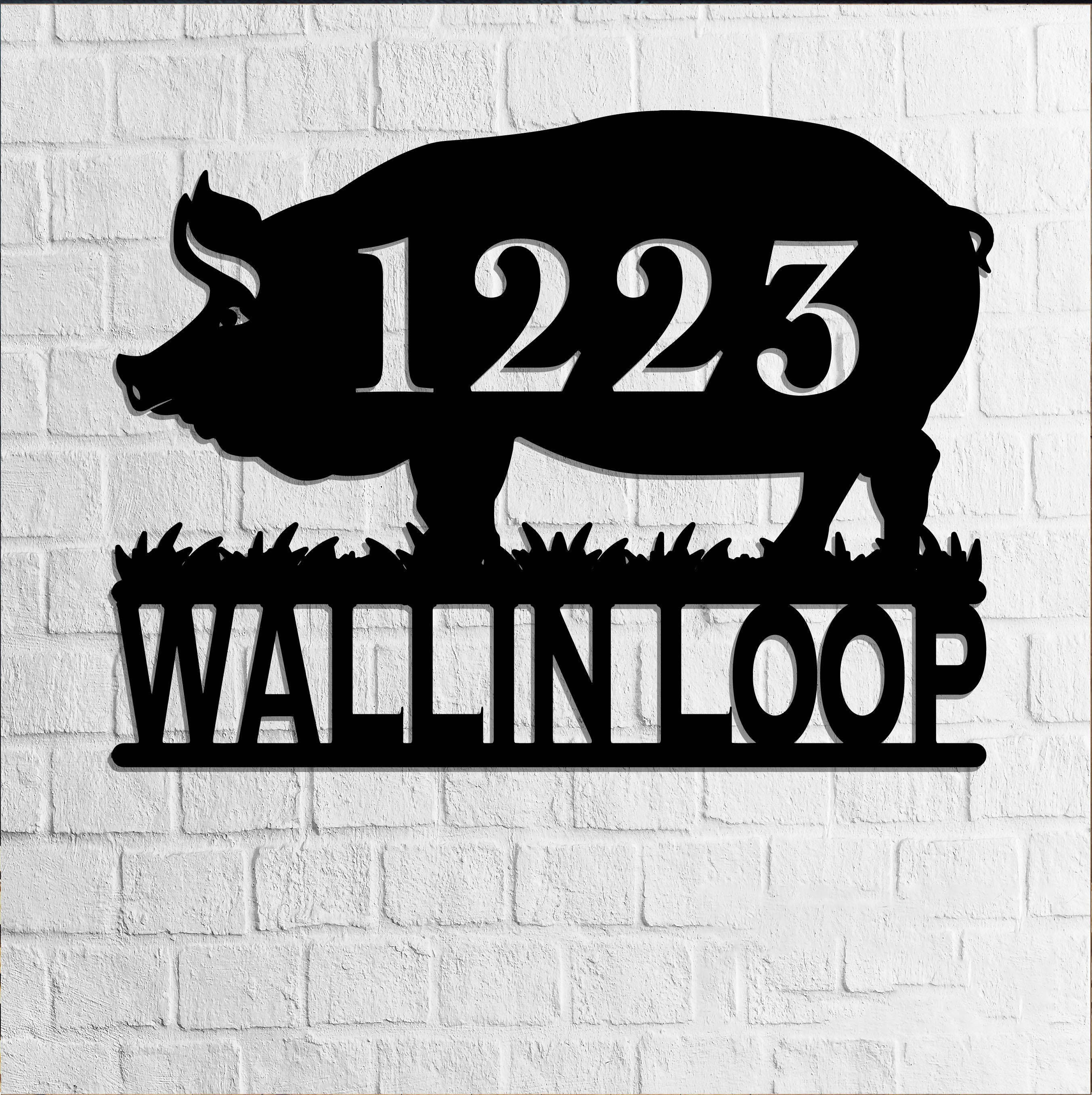 Pig Sign Address Sign Animals Farm Silhouette Farm Steel Sign Steel Art Animal Farm Sign Metal Art Farmhouse