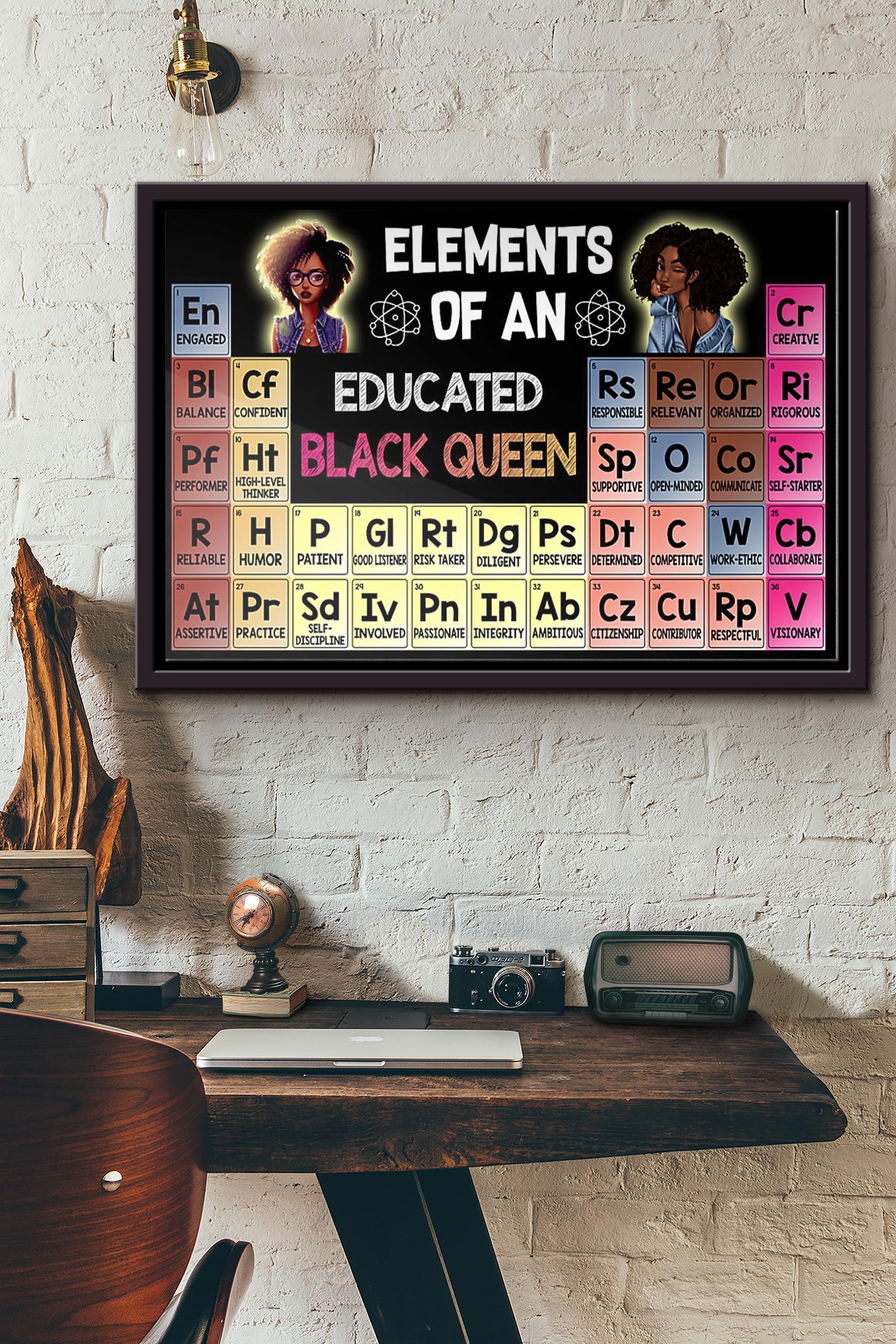 Elements Of An Educated Black Queen Poster N Framed Matte Canvas