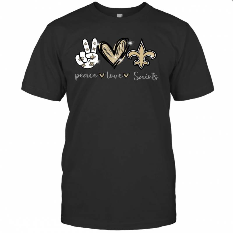 Peace Love Saints gift for New Orleans Saints Fans T-Shirt