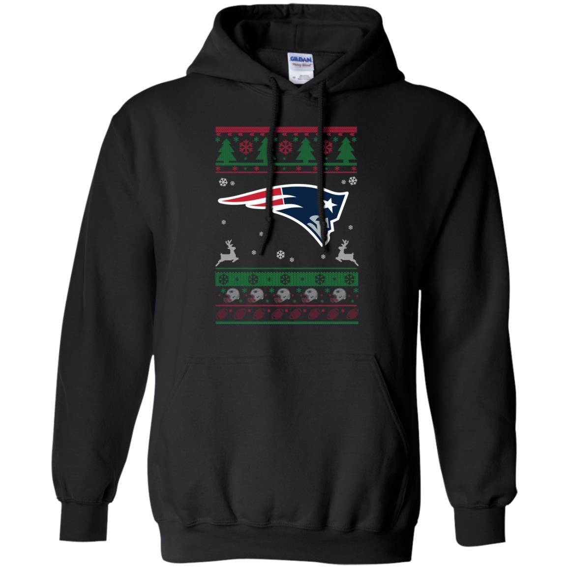 New England Patriots Logo Football Teams Ugly Christmas Sweater Men Pullover Hoodie