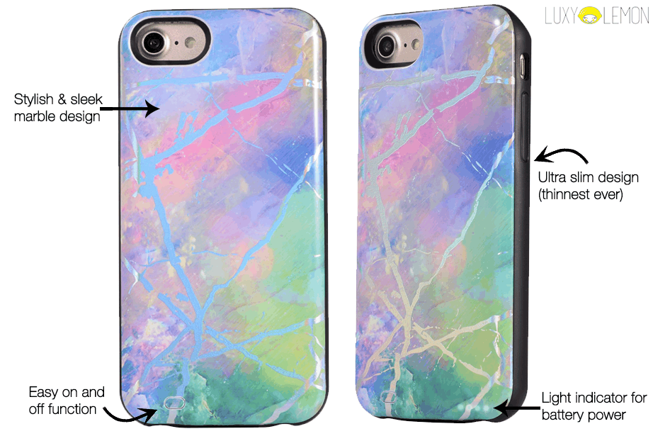 Candy Holo Marble Battery Power Phone Case