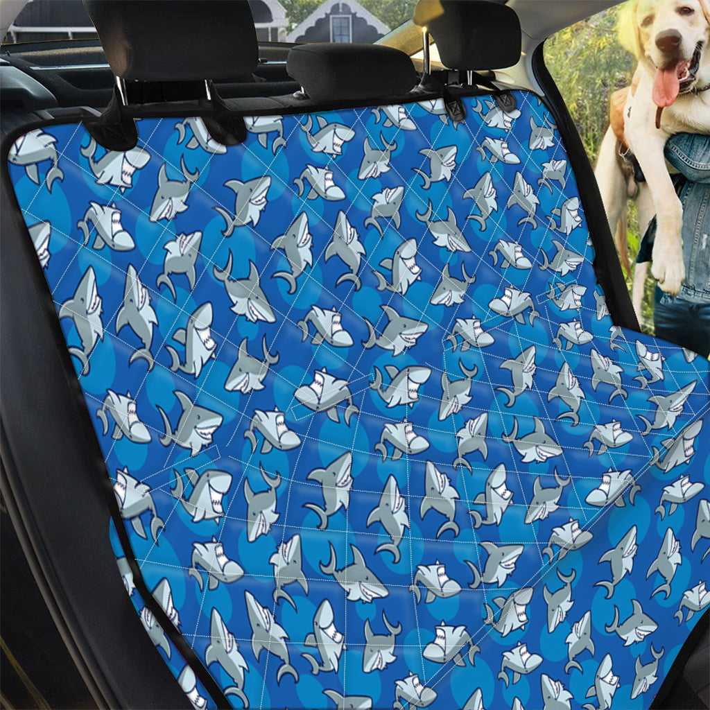 Cartoon Shark Pattern Print Pet Car Back Seat Cover