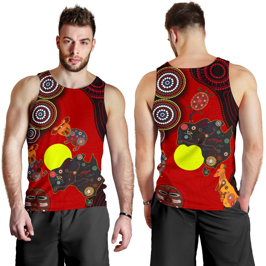 Aboriginal Men’S Tank Top – Animal Dot Painting