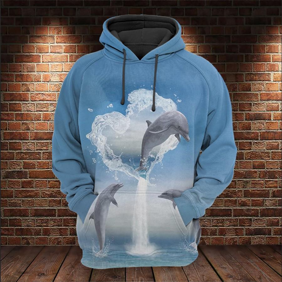 Dolphin Love Blue Sky – Hoodie