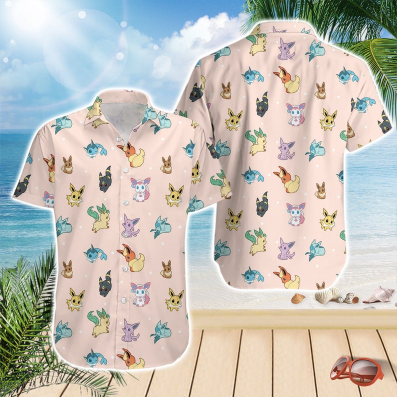 Eevee Evolution Pokemon All Over Print Hawaii Shirt Ha100898