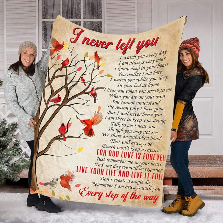 Custom Blanket Cardinal Blanket – I Never Left You – Fleece Blanket