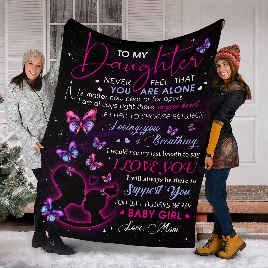 To My Daughter From Mom Fleece Blanket Gift For Daughter