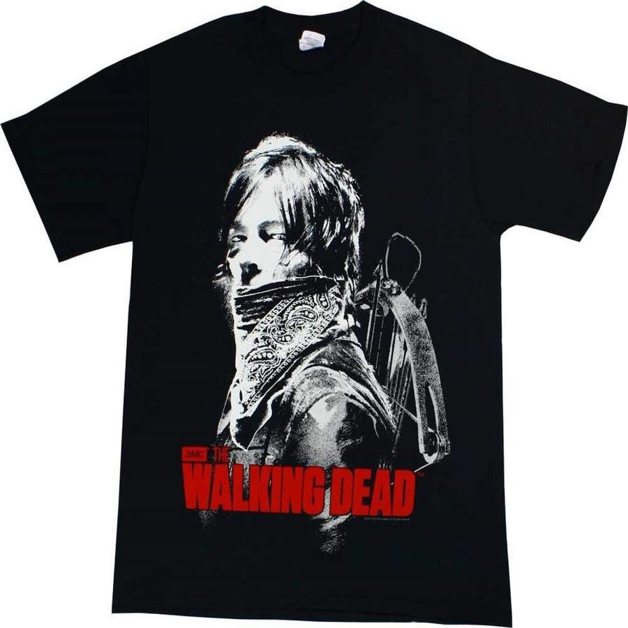 The Walking Dead Daryl Dixon Bandana Logo Black T-Shirt