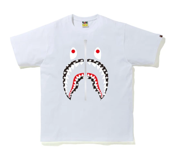 Bape Sta Pattern Shark Tee White/Black