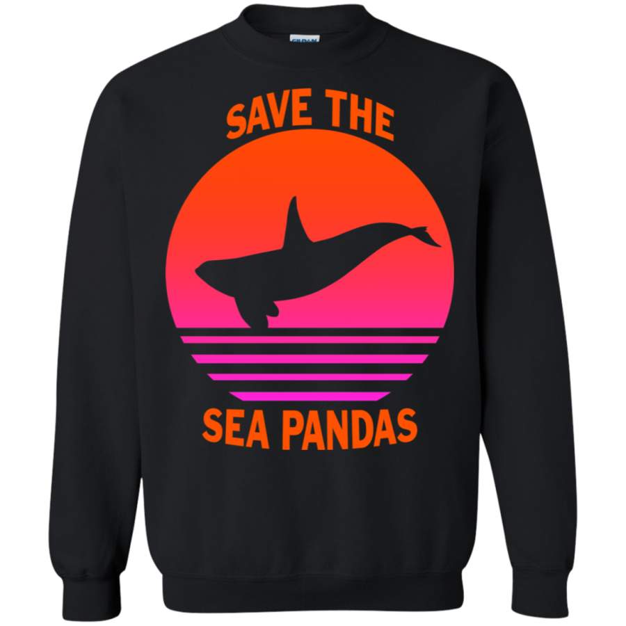 AGR Retro Orca Shirt Save The Sea Pandas Sweatshirt Killer Whale Shirt sweatshirt