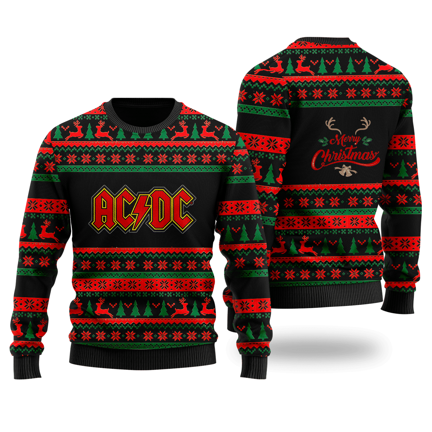 Acdc Rock Band Ugly Christmas Sweater Custom Sweatshirt Apparel