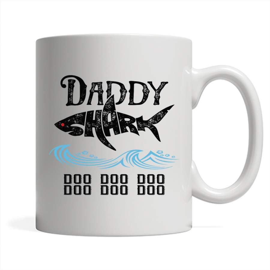 Daddy Shark Doo Doo Doo – Full-Wrap Coffee White Mug