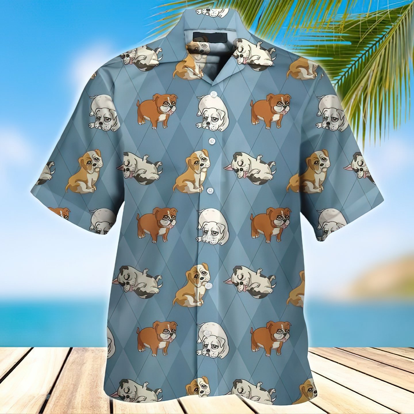 Bulldog 3D All Over Printed Hawaiian Shirt And Short