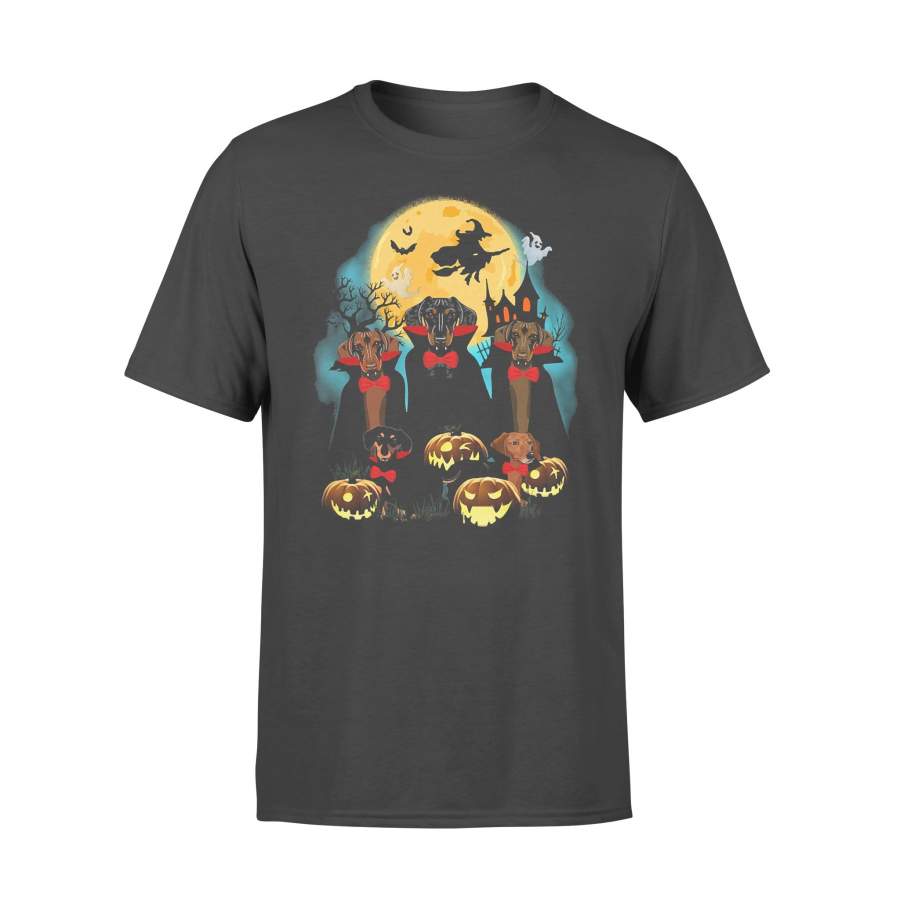 The Dog Dracula Pumpkin Moonlight Halloween  T-shirt