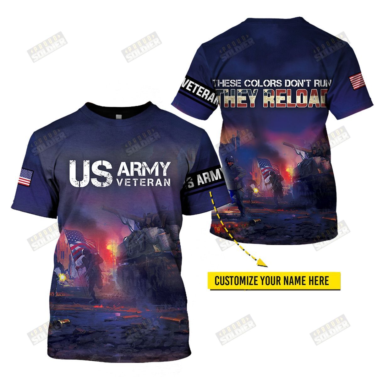 3D All-Over Printed “Us Army Veteran – These Colors Don’T Run” (Av-Nq72)