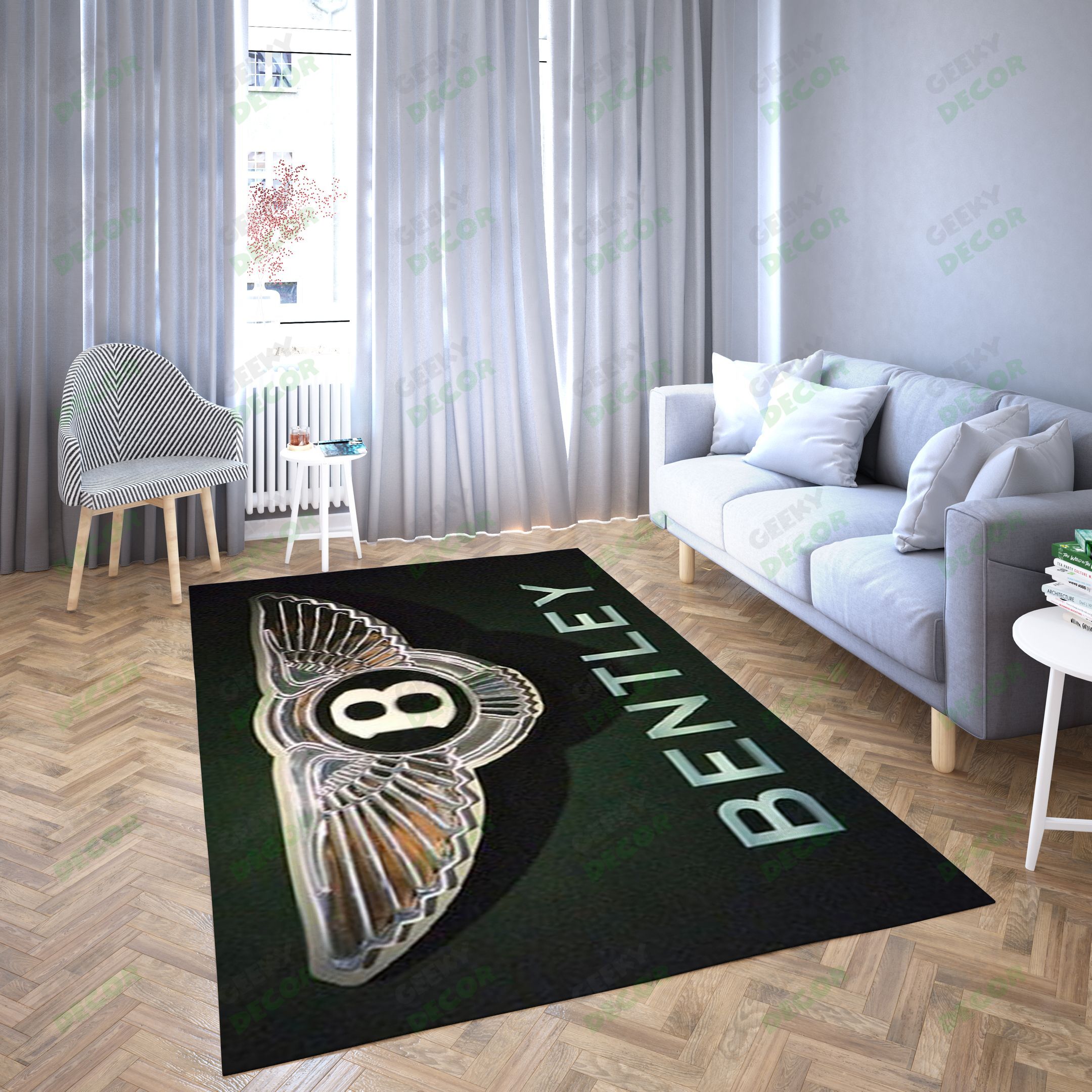 Bently Logo 3D Carpet Living Room – Area Rug