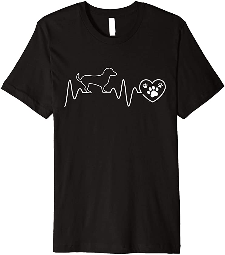 Weenie Dog Paw Heartbeat Sausage Dog Pet Animal Dachshund Premium T-Shirt