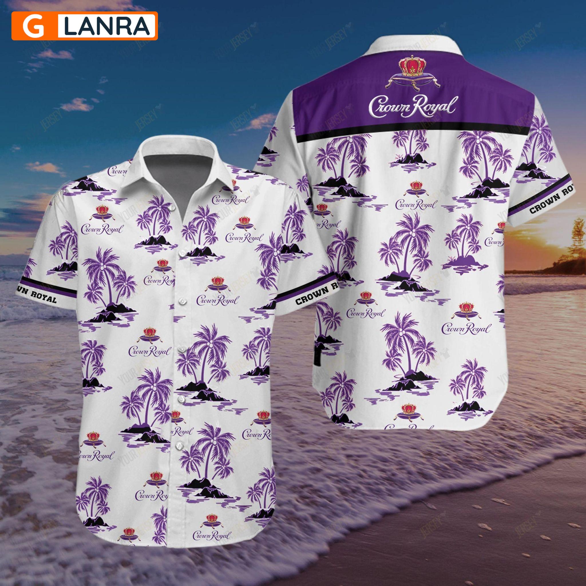 Crown Royal Hawaiian Shirt, Crown Royal Island Hawaiian Shirt, Canadian Whisky Hawaiian Shirt, All Over Print Hawaiian Short Sleeve Shirts