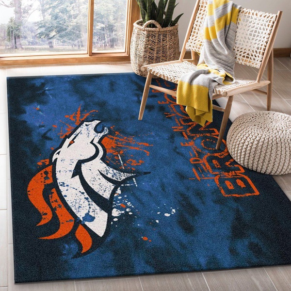 Denver Broncos Fade Rug Team Area Rug Carpet Living Room Rug Floor Decor Home Decor