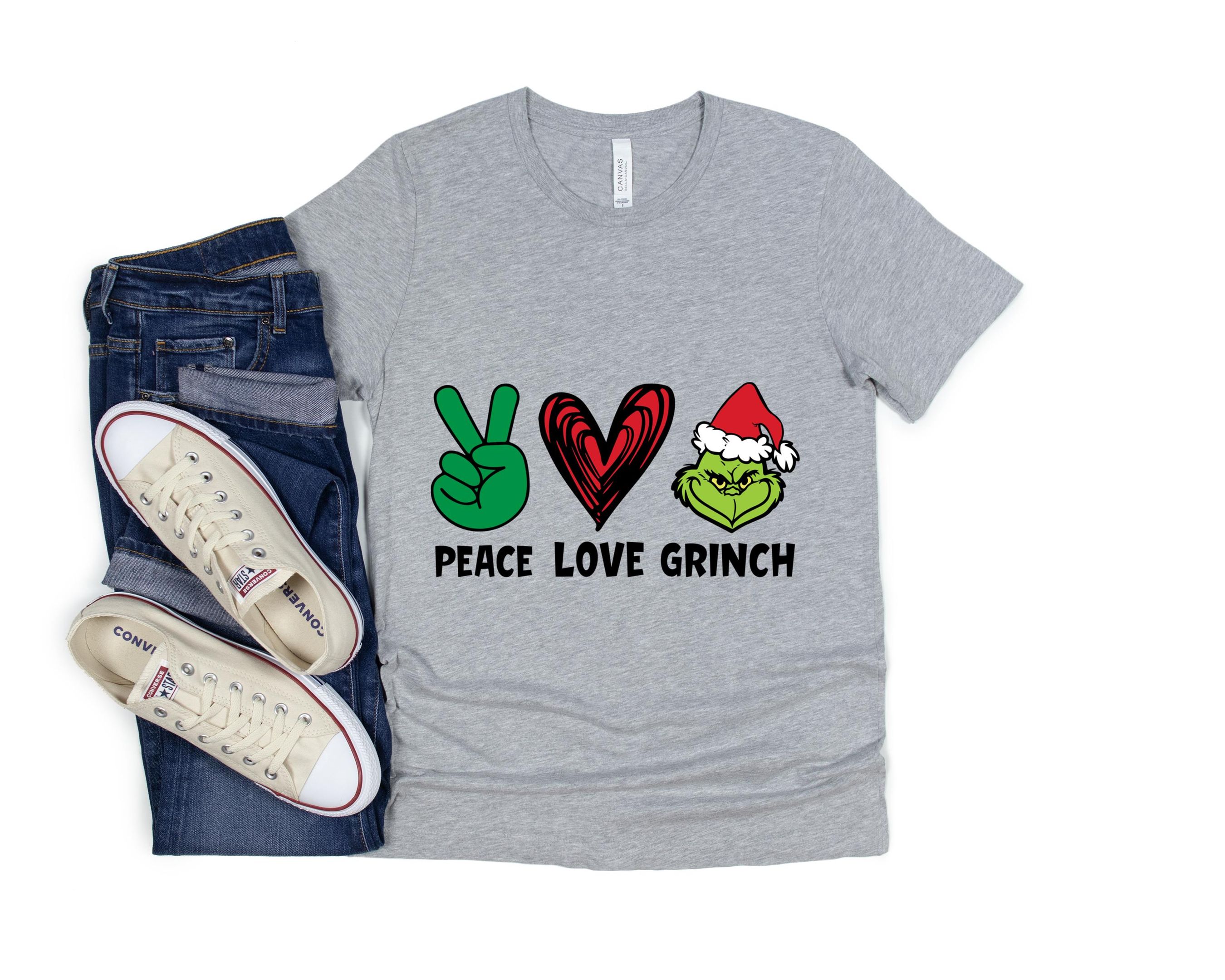 Peace Love Grinch Shirt, Grinch Christmas Shirt, Merry Christmas Shirt, Christmas Lights, Christmas Funny Shirt