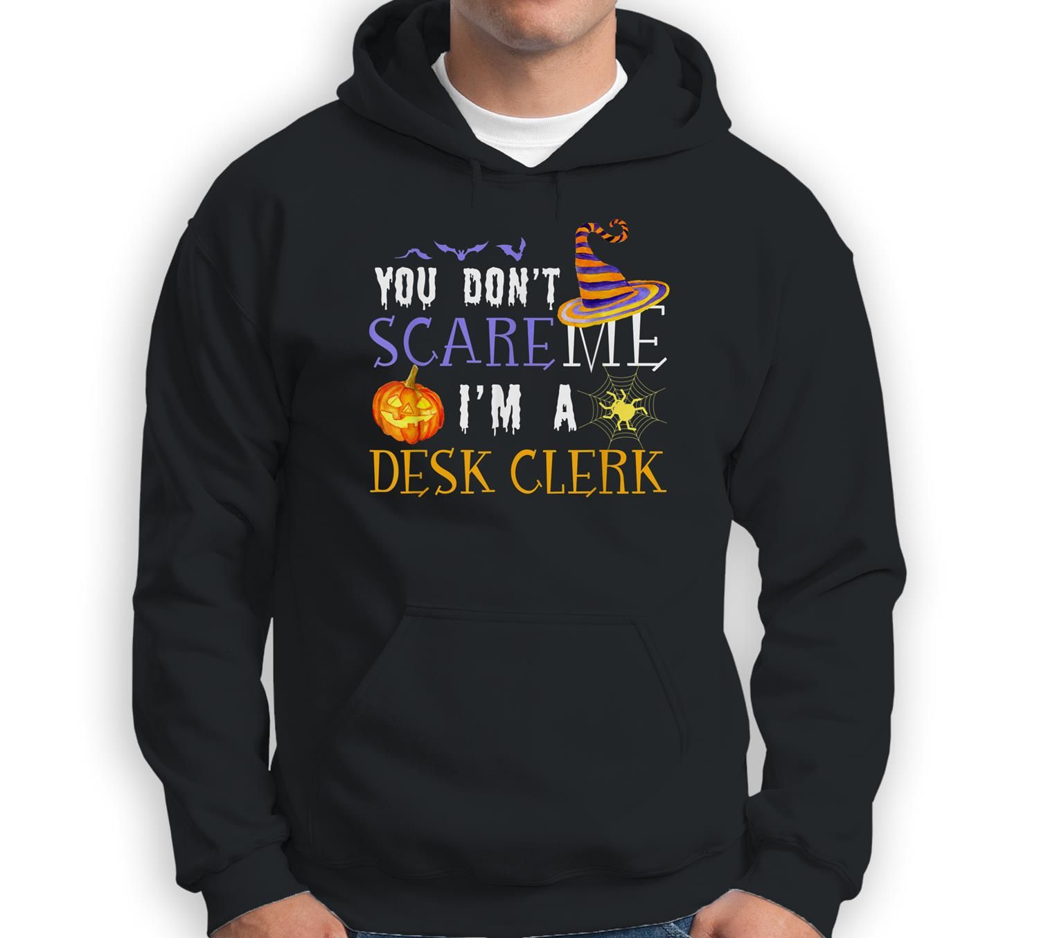 You Don’T Scare Me I’M A Desk Clerk Halloween Matching Funny Sweatshirt & Hoodie