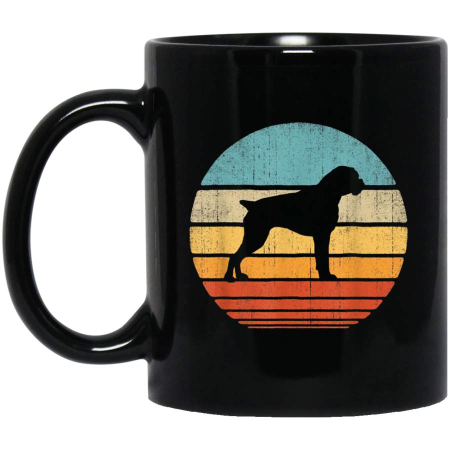 Boxer Vintage Silhouette 60s 70s Retro Gifts Dog Lover Men Mug