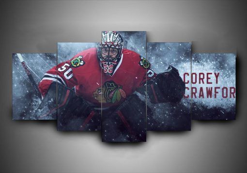 Chicago Blackhawks Corey Crawfor Sport 5 Panel Canvas Art Wall Decor