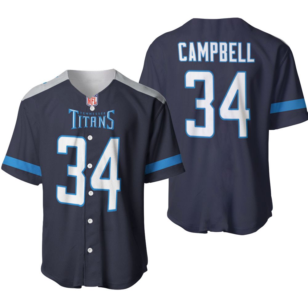 Tennessee Titans Earl Campbell #34 Great Player NFL American Football Team New Game Navy 2019 3D Designed Allover Gift For Titans Fans Baseball Jersey