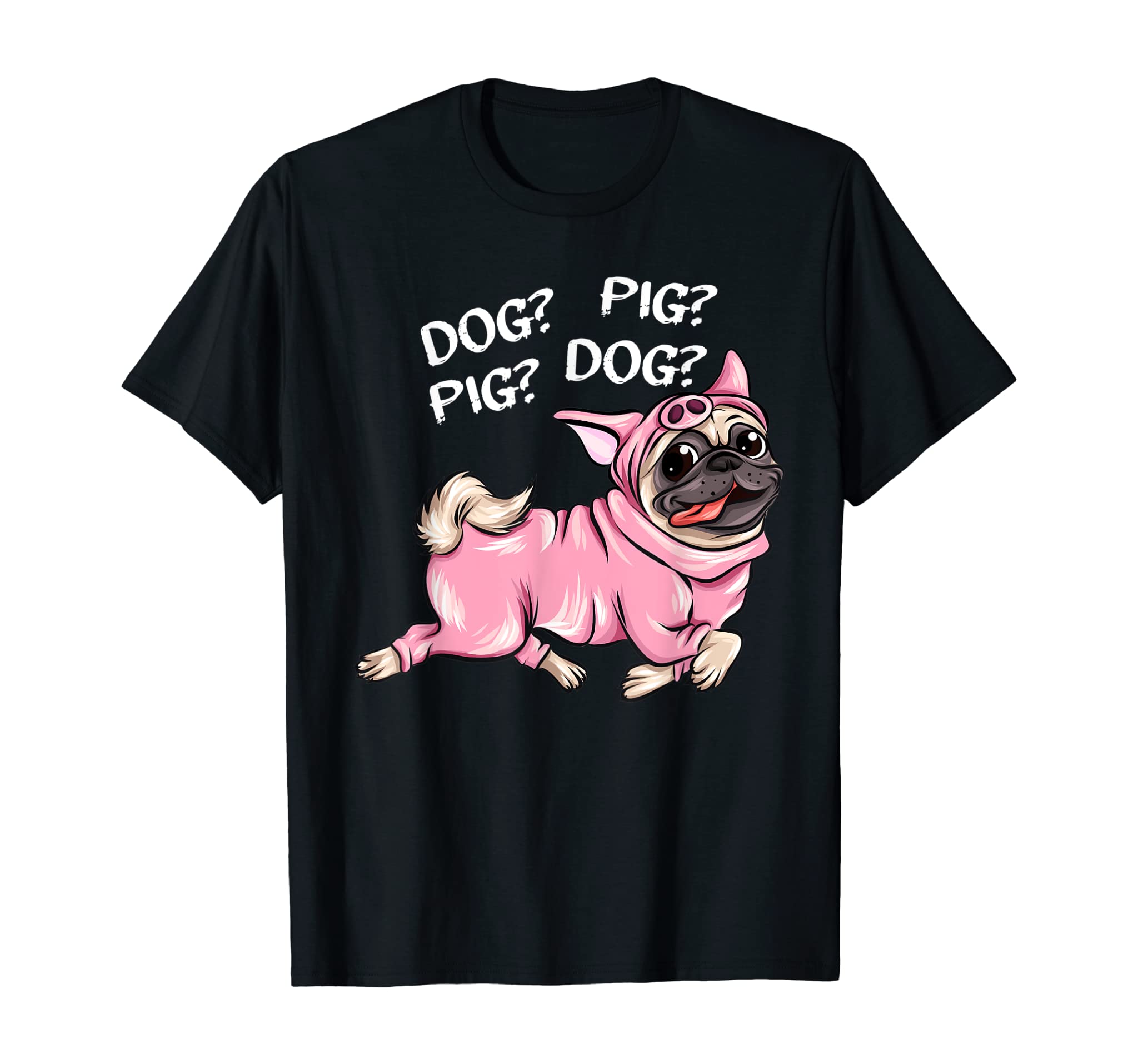 Dog Pig Pug Both Funny Connection of Animal Connected T-Shirt