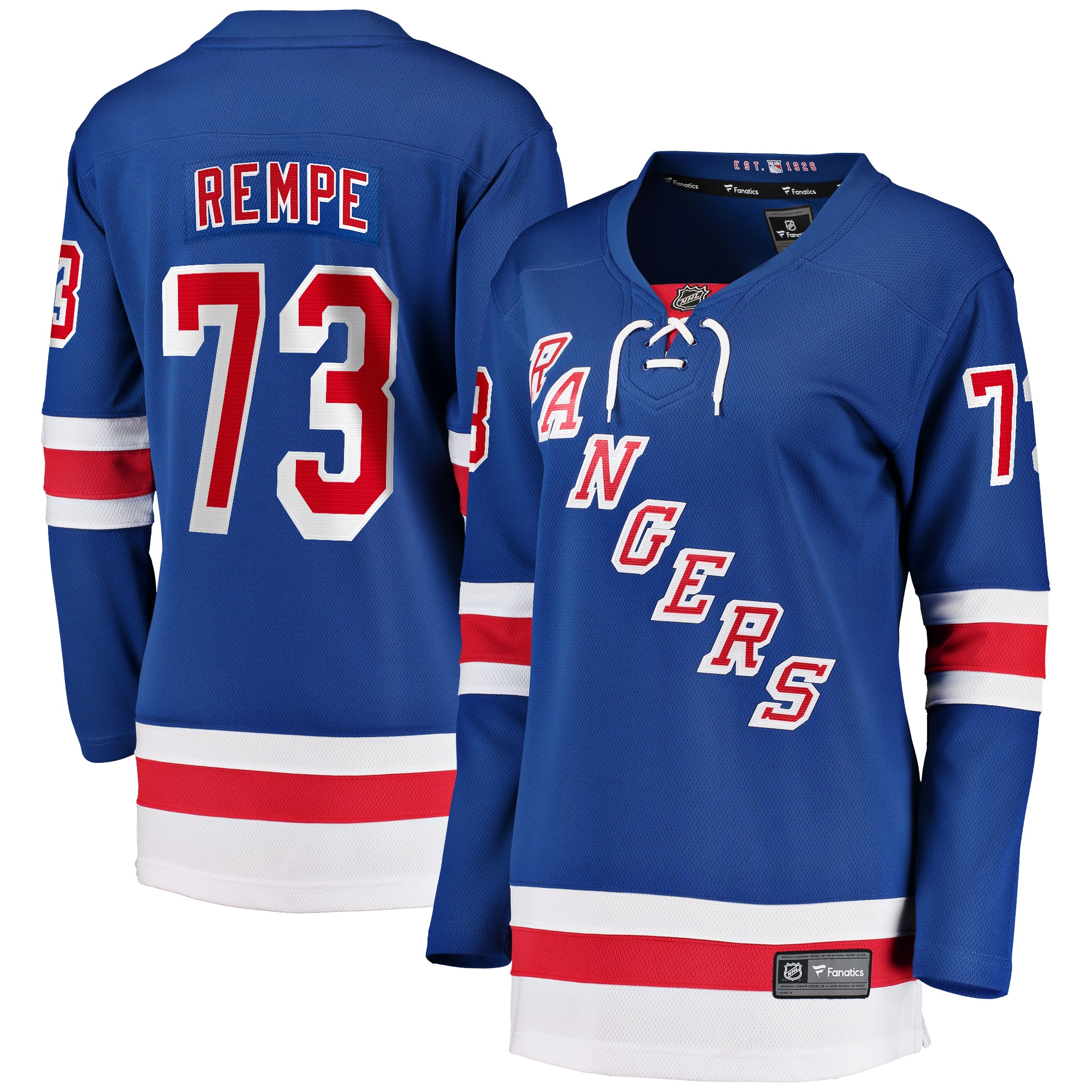 Matt Rempe New York Rangers Branded Women's Home Breakaway Jersey – Blue