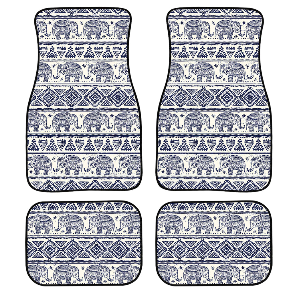 African Tribal Elephant Pattern Print Front And Back Car Floor Mats, Front Car Mat