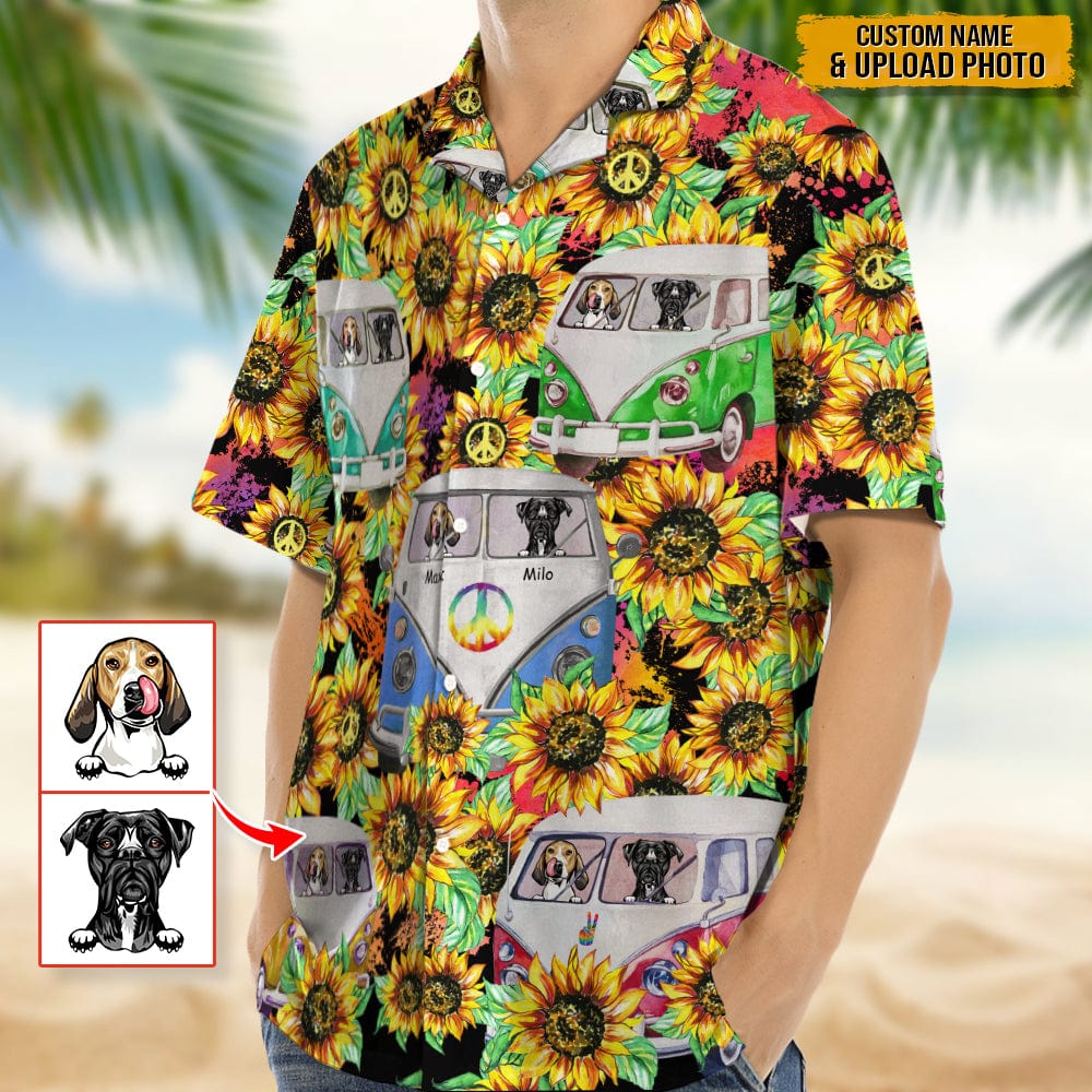 Hippie Custom Clipart Dog Hawaii Shirt Ha91034