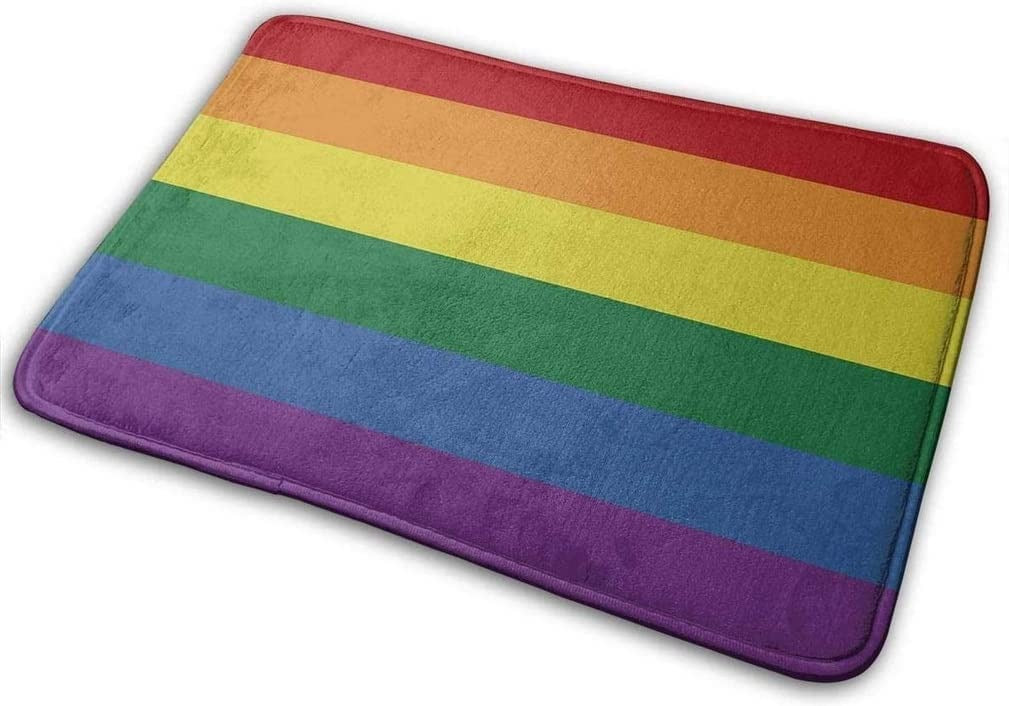 Gay Pride Doormat Non Slip Bath Rug Carpet Bathroom Floor Lgbt Mat For Entry Outdoor Home