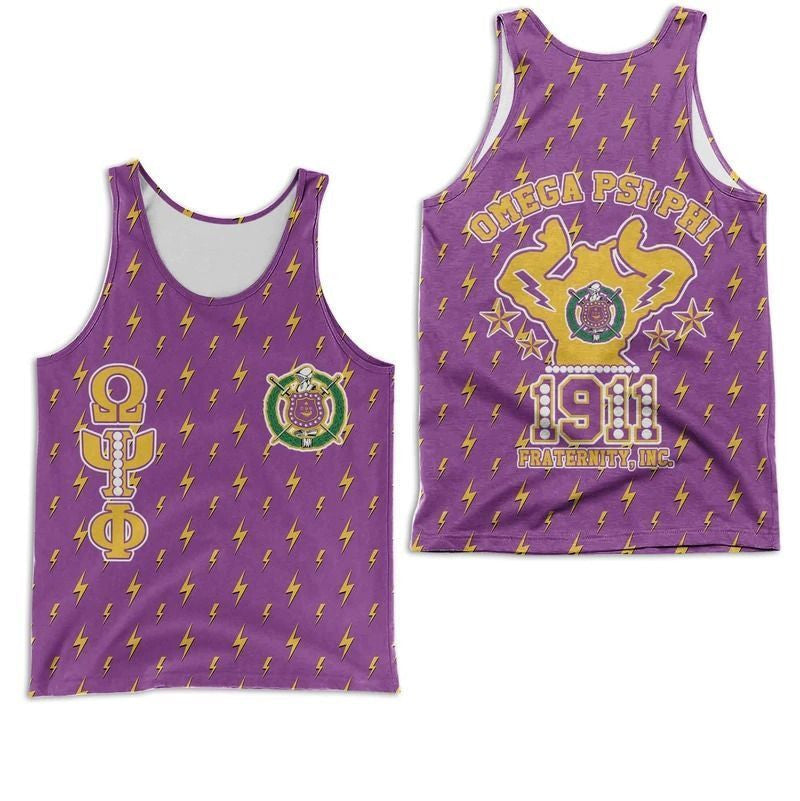 Fraternity Tank Top – Thunder Omega Psi Phi Hand Sign Tank Top