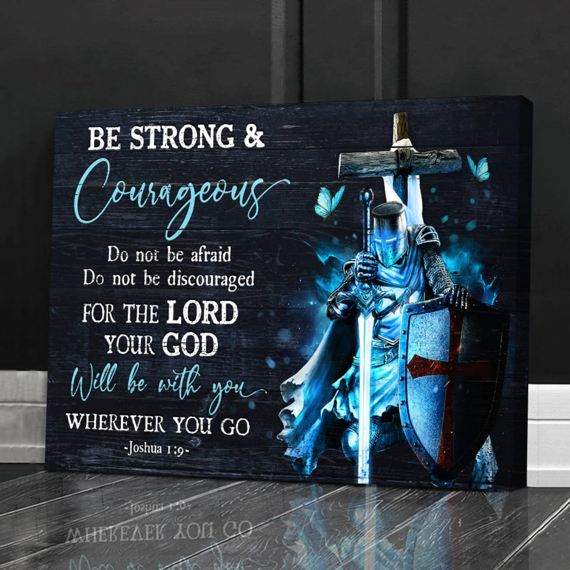 Jesus Canvas Or Poster, Be Strong & Courageous Canvas, God Canvas, Christian Canvas | Wall Decor, Home Decor | Christmas Gift