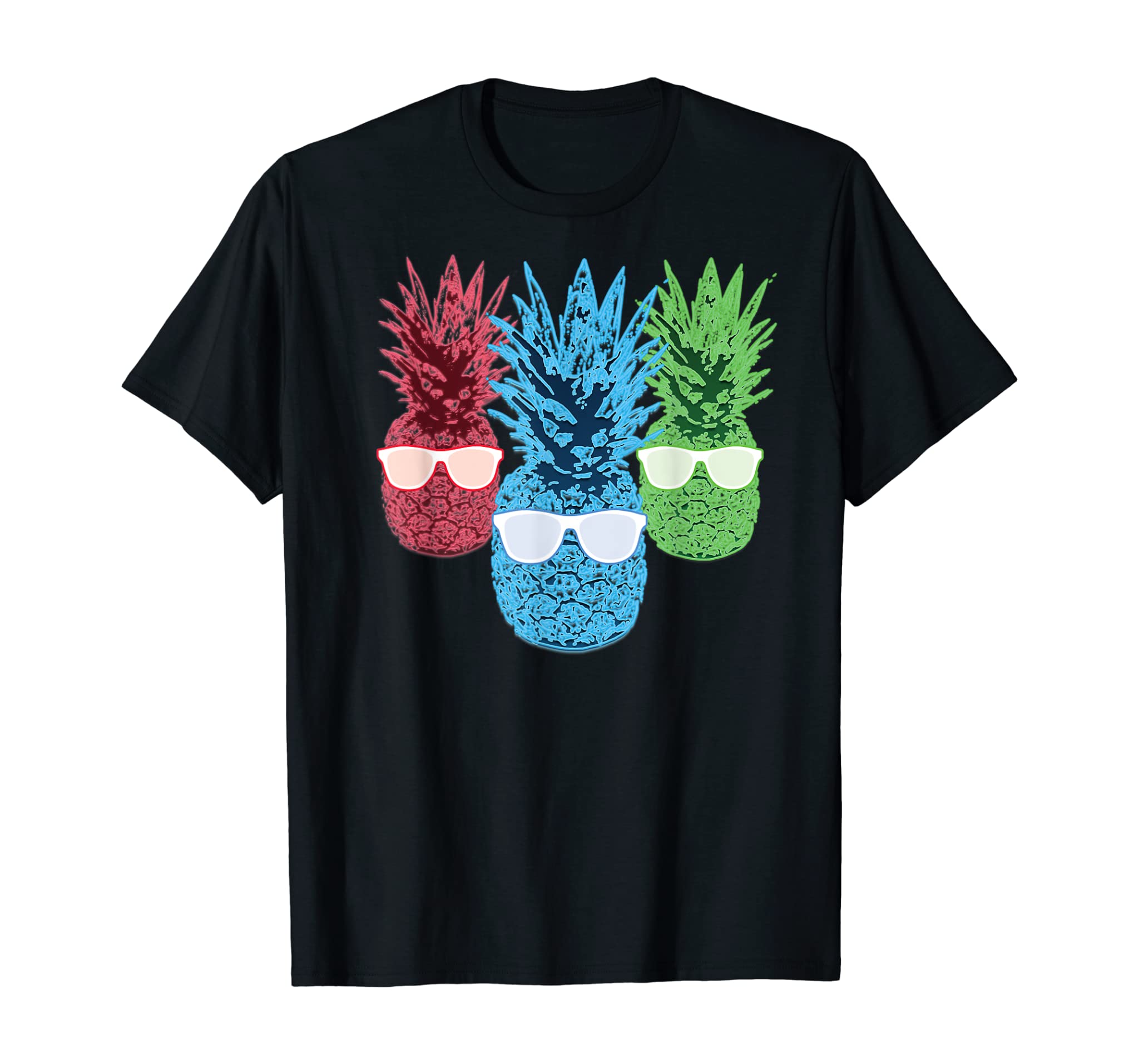 Funny Pineapple Tshirt Retro Pineapples Summer Sunglass